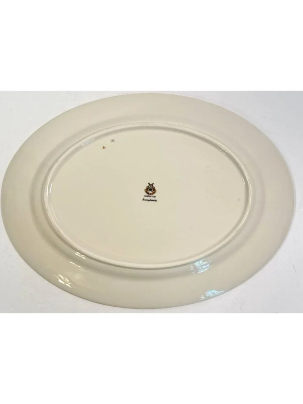 Vintage Sunnybrooke Castleton Oval Serving Platter Dish Floral Gold Trim 13